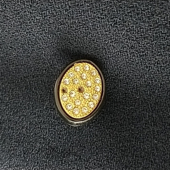 Kasper A.S.L. Petite, Navy Classic Blazer w Velvet Trim & Rhinestone Buttons 8P - Picture 12 of 12